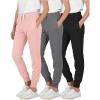 image:imageReal Essentials 3 Pack Girls Lounge Joggers Soft Athletic Performance Casual Sweatpants Ages 716Set 8