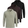image:imageReal Essentials 3 Pack Mens Cotton Henley Pullover Hoodie Lightweight Casual Long Sleeve Hooded Sweatshirt Big amp TallBlack  Chocolate Torte  Abbey Stone