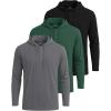 image:imageReal Essentials 3 Pack Mens Cotton Henley Pullover Hoodie Lightweight Casual Long Sleeve Hooded Sweatshirt Big amp TallBlack  Hunter Green  Quite Shade