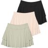 image:imageReal Essentials 3 Pack Womens 14 Layered Ruffle Flowy Tennis Golf Skorts Pockets Pleated Mini Skirt Athletic Liner ShortsSet 4