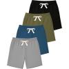 image:imageReal Essentials 4 Pack Boys Cotton French Terry Shorts with Pockets for Kids Teens Youth  Sleep Casual Lounge 418Set 2