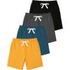image:imageReal Essentials 4 Pack Boys Cotton French Terry Shorts with Pockets for Kids Teens Youth  Sleep Casual Lounge 418Set 7