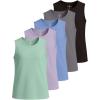 image:imageReal Essentials 5 Pack Girls Breeze Tech Tank Tops  MoistureWicking Sports Dance amp Athletic Workout Sleeveless ShirtsSet 7