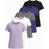 image:imageReal Essentials 5 Pack Girls Short Sleeve Breeze Tech Athletic Shirts  MoistureWicking Sports Gym Workout amp Dance TeesSet 1