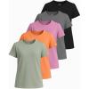 image:imageReal Essentials 5 Pack Girls Short Sleeve Breeze Tech Athletic Shirts  MoistureWicking Sports Gym Workout amp Dance TeesSet 2