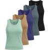 image:imageReal Essentials 5 Pack Womens Breeze Tech Racerback Tank Top  Sleeveless Workout Athletic Running Shirt Plus AvailableSet 1