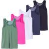 image:imageReal Essentials 5 Pack Womens Racerback Athletic Tank Top Mesh Back DryFit Sleeveless Shirt for Workout Running Gym PlusSet 1