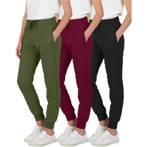 image:imageReal Essentials 3 Pack Girls Lounge Joggers Soft Athletic Performance Casual Sweatpants Ages 716Set 6