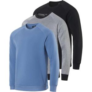 image:imageReal Essentials 3 Pack Mens Soft Plush Fleece Crewneck Sweatshirt  Athletic Pullover Sweater Available In Big amp TallSet 1