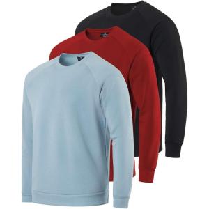 image:imageReal Essentials 3 Pack Mens Soft Plush Fleece Crewneck Sweatshirt  Athletic Pullover Sweater Available In Big amp TallSet 3