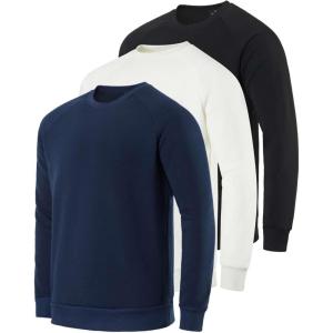 image:imageReal Essentials 3 Pack Mens Soft Plush Fleece Crewneck Sweatshirt  Athletic Pullover Sweater Available In Big amp TallSet 4