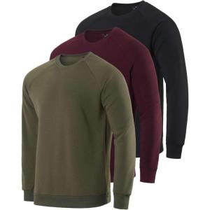 image:imageReal Essentials 3 Pack Mens Soft Plush Fleece Crewneck Sweatshirt  Athletic Pullover Sweater Available In Big amp TallSet 8