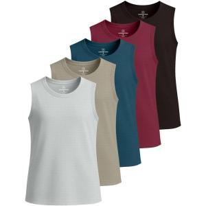 image:imageReal Essentials 5 Pack Girls Breeze Tech Tank Tops  MoistureWicking Sports Dance amp Athletic Workout Sleeveless ShirtsSet 3