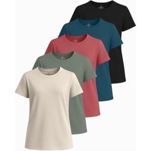 image:imageReal Essentials 5 Pack Girls Short Sleeve Breeze Tech Athletic Shirts  MoistureWicking Sports Gym Workout amp Dance TeesSet 3