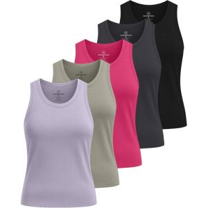 image:imageReal Essentials 5 Pack Womens Breeze Tech Racerback Tank Top  Sleeveless Workout Athletic Running Shirt Plus AvailableSet 5