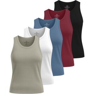 image:imageReal Essentials 5 Pack Womens Breeze Tech Racerback Tank Top  Sleeveless Workout Athletic Running Shirt Plus AvailableSet 6