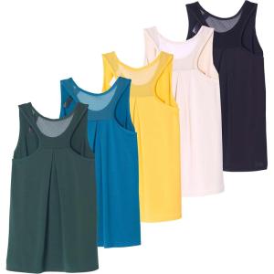 image:imageReal Essentials 5 Pack Womens Racerback Athletic Tank Top Mesh Back DryFit Sleeveless Shirt for Workout Running Gym PlusSet 2