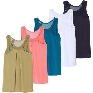 image:imageReal Essentials 5 Pack Womens Racerback Athletic Tank Top Mesh Back DryFit Sleeveless Shirt for Workout Running Gym PlusSet 7
