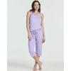 image:imageReal Essentials 2 Pack Womens Tank Top amp Capri Pajama Set  SuperSoft Sleeveless Summer Loungewear PlusSet 1