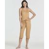 image:imageReal Essentials 2 Pack Womens Tank Top amp Capri Pajama Set  SuperSoft Sleeveless Summer Loungewear PlusSet 3