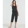 image:imageReal Essentials 2 Pack Womens Tank Top amp Capri Pajama Set  SuperSoft Sleeveless Summer Loungewear PlusSet 5