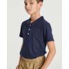 image:imageReal Essentials 3 Pack Boys Short Sleeve Jersey Cotton Polo Shirt  Uniform Youth Dress Shirt Ages 418Set 1