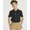 image:imageReal Essentials 3 Pack Boys Short Sleeve Jersey Cotton Polo Shirt  Uniform Youth Dress Shirt Ages 418Set 2
