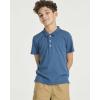 image:imageReal Essentials 3 Pack Boys Short Sleeve Jersey Cotton Polo Shirt  Uniform Youth Dress Shirt Ages 418Set 7