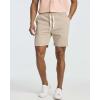 image:imageReal Essentials 3 Pack Mens 7 Cotton Chino Golf Walking Shorts Elastic Waist Drawstring Back Pockets Casual Lounge HybridSet 4