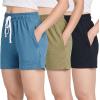 image:imageReal Essentials 3 Pack Womens Cotton French Terry Shorts Pockets  Casual Athletic Lounge Available in PlusSet 2