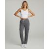 image:imageReal Essentials 3 Pack Womens Fleece Cargo Sweatpants Open Bottom Lounge amp Athletic Casual Pants with PocketsSet 6
