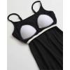 image:imageReal Essentials 3 Pack Womens Spaghetti Strap Tank Ribbed Mini Dress with Builtin Bra Summer Sundress Casual Lounge DressesSet 3