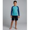 image:imageReal Essentials 4 Pack Boys Rash Guard Long Sleeve Swim Shirt UV Sun Protection Fishing amp Swimwear Tops for KidsLong Sleeve Set 2