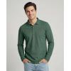 image:imageReal Essentials 4 Pack Mens Long Sleeve Polo Shirts for Men  Cotton Pique Collared Athletic Golf Shirt Work amp CasualBlack  Green  Quite Shade  Dawn Blue