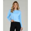 image:imageReal Essentials 5 Pack Womens DryFit Long Sleeve Crop Top  Running Workout Gym Athletic Crew Neck Shirt Plus AvailableSet 12