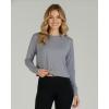 image:imageReal Essentials 5 Pack Womens DryFit Long Sleeve Crop Top  Running Workout Gym Athletic Crew Neck Shirt Plus AvailableSet 13