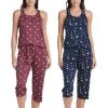 image:imageReal Essentials 2 Pack Womens Tank Top amp Capri Pajama Set  SuperSoft Sleeveless Summer Loungewear PlusSet 7