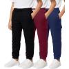image:imageReal Essentials 3 Pack Boys Cotton Fleece Cargo Joggers Athletic Sweatpants  Kids Casual Sports Pants Pockets Ages 616Set 3