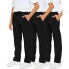 image:imageReal Essentials 3 Pack Boys Cotton Fleece Sweatpants  Open Bottom Athletic Pants with Pockets for Teens amp Kids Size 418Set 6