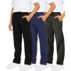 image:imageReal Essentials 3 Pack Boys Cotton Fleece Sweatpants  Open Bottom Athletic Pants with Pockets for Teens amp Kids Size 418Set 7