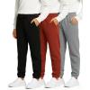image:imageReal Essentials 3 Pack Boys Fleece Athletic Jogger Sweatpants  Kids Teens Active Athletic Pants with Pockets Size 620Set 1