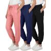 image:imageReal Essentials 3 Pack Girls DryFit Jogger Sweatpants  Kids Teens Running Athletic Pants with Pockets Sizes 416Set 1