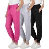 image:imageReal Essentials 3 Pack Girls DryFit Jogger Sweatpants  Kids Teens Running Athletic Pants with Pockets Sizes 416Set 6