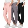 image:imageReal Essentials 3 Pack Girls DryFit Jogger Sweatpants  Kids Teens Running Athletic Pants with Pockets Sizes 416Set 7