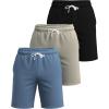 image:imageReal Essentials 3 Pack Mens Cotton 7 French Terry Lounge Sweat Shorts  Sleep Casual Shorts Pockets Big amp Tall AvailableSet 8