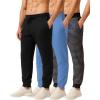 image:imageReal Essentials 3 Pack Mens Cotton Fleece Jogger Sweatpants  Athletic Pants Bottoms with Pockets Big amp Tall AvailableSet H