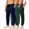 image:imageReal Essentials 3 Pack Mens Cotton Fleece Jogger Sweatpants  Athletic Pants Bottoms with Pockets Big amp Tall AvailableSet a