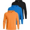 image:imageReal Essentials 3 Pack Mens Long Sleeve Rash Guard Hoodie  SPF UV Sun Protection Workout Fishing Swim Shirts Big amp TallSet 5