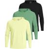 image:imageReal Essentials 3 Pack Mens Long Sleeve Rash Guard Hoodie  SPF UV Sun Protection Workout Fishing Swim Shirts Big amp TallSet 6