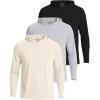 image:imageReal Essentials 3 Pack Mens Long Sleeve Rash Guard Hoodie  SPF UV Sun Protection Workout Fishing Swim Shirts Big amp TallSet 8
